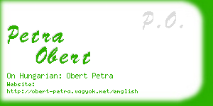 petra obert business card